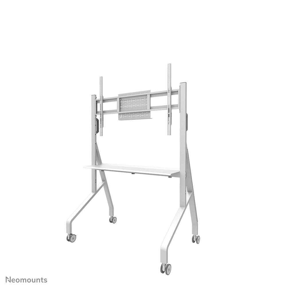 Neomounts FL50-525WH1 Support au sol mobile pour écran 55-86" - étagère multimédia incluse - installation rapide - TÜV